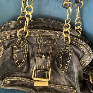 Black leather Cynthia Rowley handbag